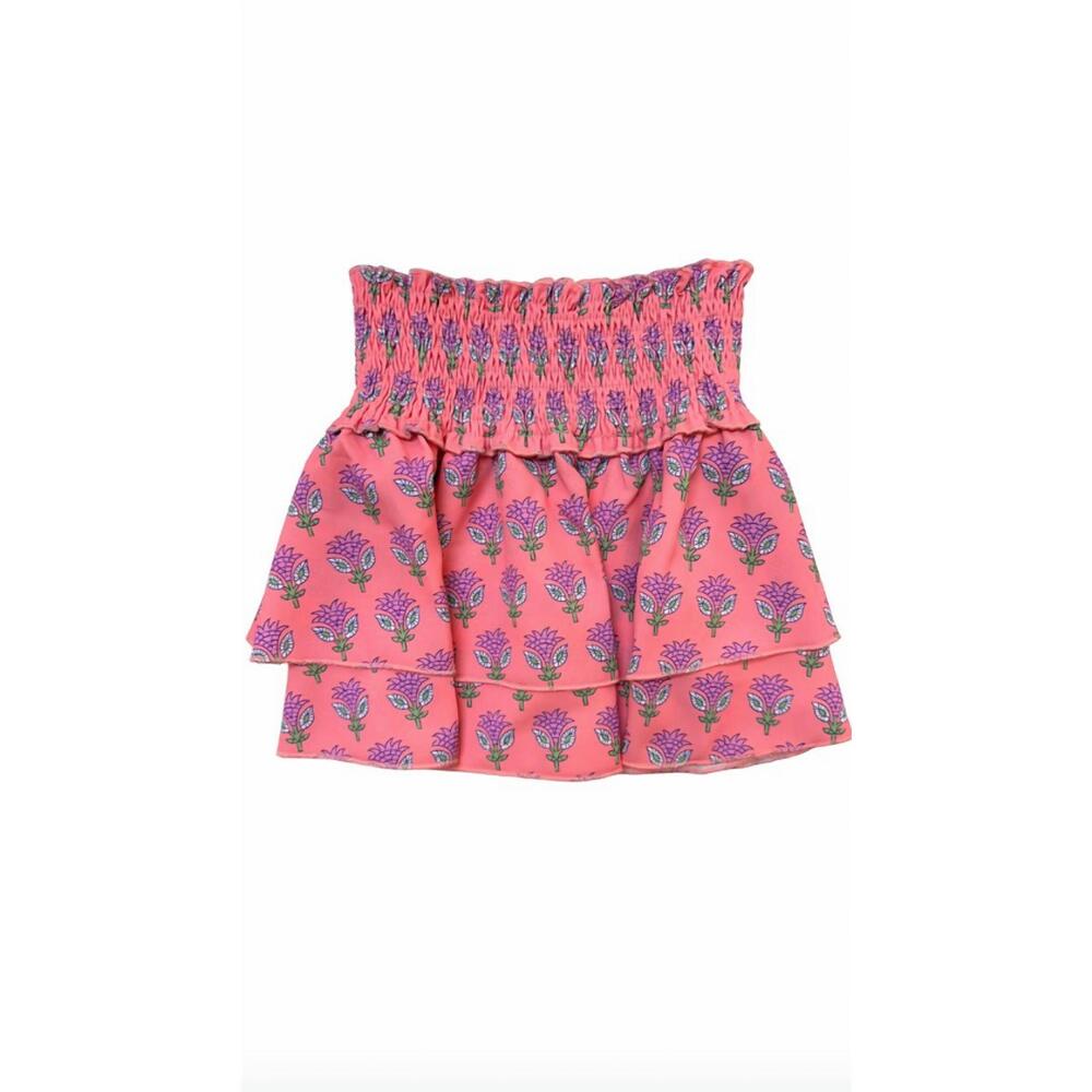 NEW PLEAT girls scottie skirt in coral